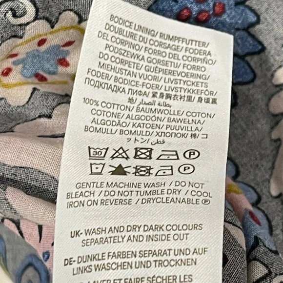 BODEN Flower Paisley Print Shirt Button Down Mini Dress Western Tie Belt Pockets - Picture 8 of 9